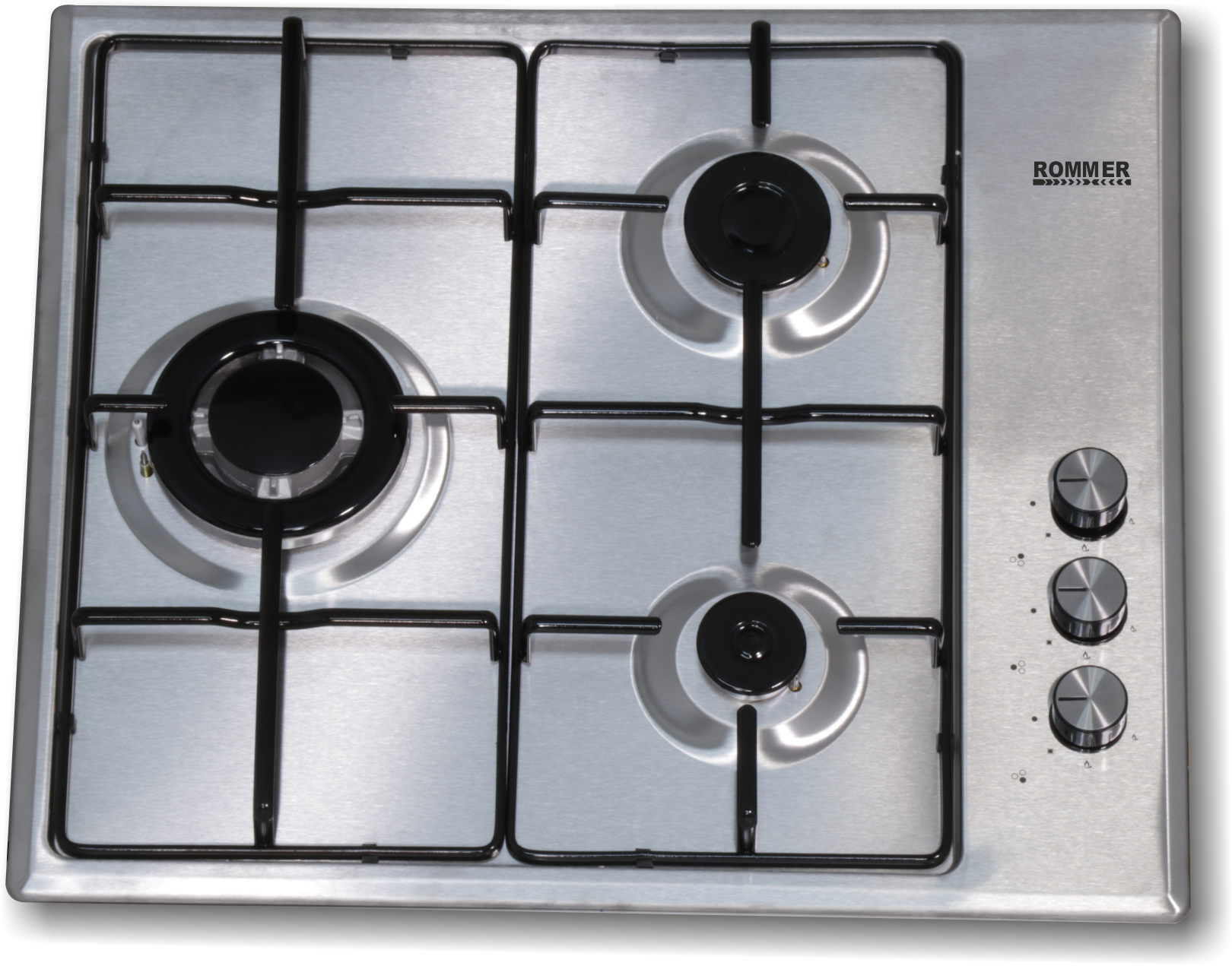 ROMMER VCH 356 X FG cocina Cocina independiente Encimera de gas Plata,  Acero inoxidable